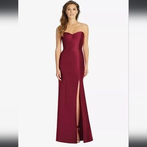 Alfred Sung Full-Length Strapless Sweatheart Neckline Dress In Burgundy …